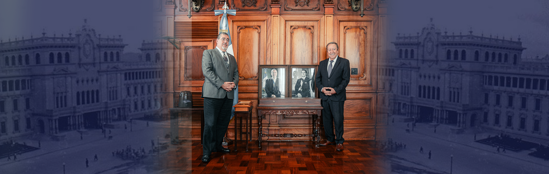 Presidente Bernardo Arévalo y Vinicio Cerezo